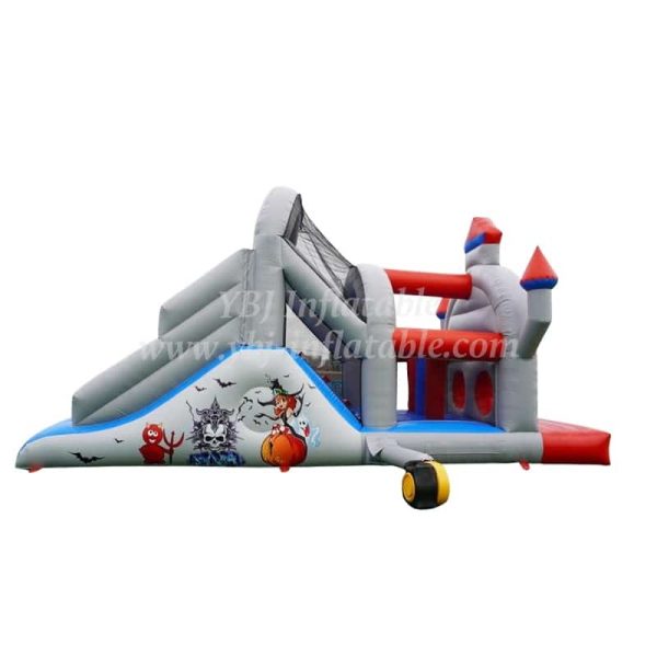 T7-329 Inflatable Obstacles Courses Halloween castle slide - Image 3