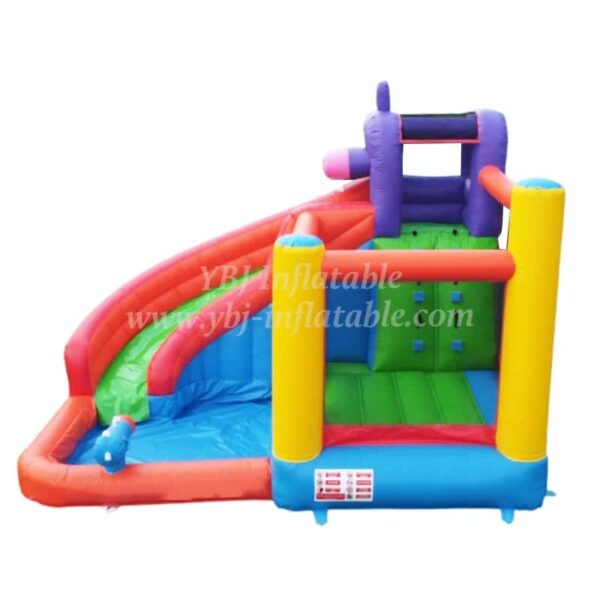 T8-3809 Kids hippo water slide bounce house colorful wet combo