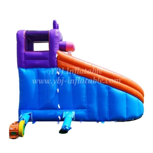 T8-3809 Kids hippo water slide bounce house colorful wet combo - Image 5