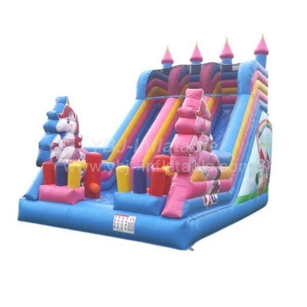 T8-4271 Unicorn Castle Inflatable Slide - Image 5